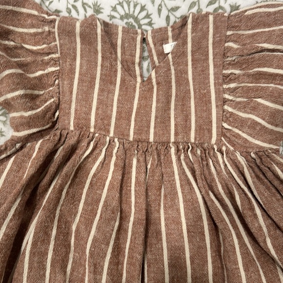 Rylee + Cru Brown Striped Kids Casual Dress - Picture 2 of 4